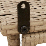 Folding Garden Table Beige 90x51x75 cm Poly Rattan 4108257