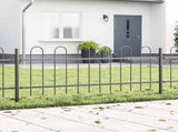 Garden Fence BOXTEL 9 pcs 15.3 x 0.6 m Powder-coated Steel Grey 3334173