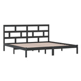 3101242 Bed Frame without Mattress Black Solid Wood Pine 200x200 cm