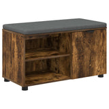 Hall Bench with Cushion with Shelf Smoked Oak 80 x 38 x 46 cm 891508