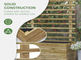 Wooden Raised Planter, with Back Trellis - Natural Finish T3398P313599