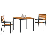 Garden Dining Set 3 pcs Black and Brown Poly Rattan 3365490
