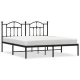 Metal Bed Frame without Mattress with Headboard Black 160x200cm 353442