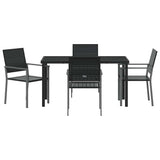 Garden Dining Set 5 pcs Black PE Rattan 3379081