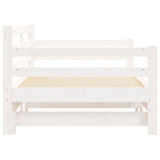 Daybed with Trundle without Mattress White 90x200 cm Solid Wood 836148