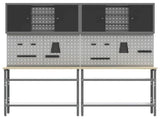 Work Bench Set 8 pcs Black and Grey Powder-Coated Steel 3321502