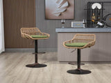 GOMYWAY 2 PCS Modern Swivel Bar Stools, Height Adjustable wicker furniture Bar Chairs with Cushion & W2678P388752