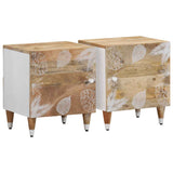 ZNTS Bedside Cabinets 2 pcs 40x33.5x46 cm Solid Wood Mango 4018661