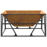 Fire Pit Brown 80 x 80 x 40 cm Weathering Steel 858995