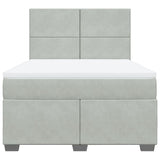 Box Spring Bed with Mattress Light Grey 140x190 cm Velvet 3290900