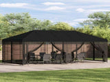 6 x 3 m Black Polyester and Steel 190 3375991