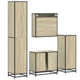 ZNTS 4 Piece Bathroom Furniture Set Sonoma Oak Engineered Wood 3301216