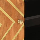 TV Cabinet Brown and Black 80x31.5x46 cm Solid Wood Mango 356798