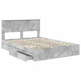 Storage Bed Concrete Grey 135 x 190 cm Engineered Wood 3410808