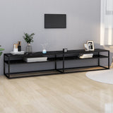 TV Cabinet Black Marble 220x40x40.5 cm Tempered Glass 331733