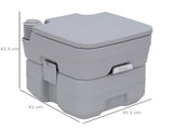 20L Portable Travel Mobile Toilet Outdoor Camping Handle WC with 2 Detachable Tanks & Push-button T3398P348596