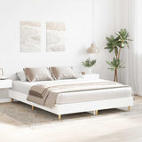 Bed Frame White Engineered wood, solid eucalyptus wood, plywood 3328717