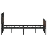 Bed Frame without Mattress Brown Oak 150x200 cm King Size Engineered Wood 4107036