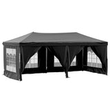 Folding Party Tent with Sidewalls Black 3x6 m 93546
