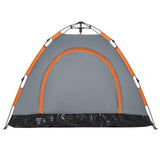 Camping Tent 3-Person Grey and Orange Quick Release 4004167
