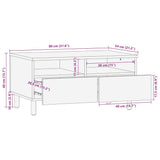 Coffee Table Black 80x54x40 cm Solid Rough Wood Mango 4018641