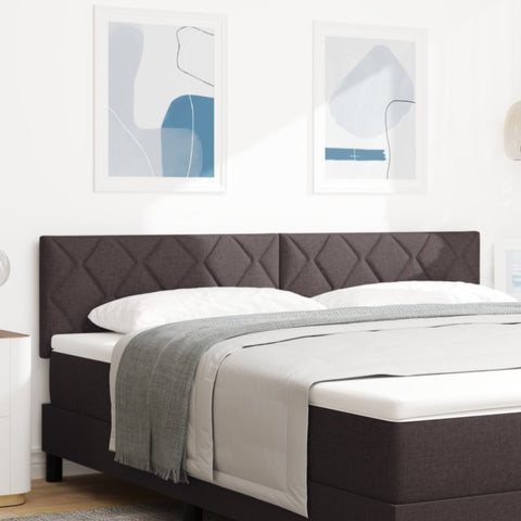 ZNTS LED Headboard Diamond Blocks Design Dark Brown 180 cm Fabric 3338242