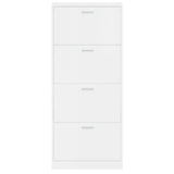 Shoe Cabinet High Gloss White 59x17x150 cm Engineered Wood 342522