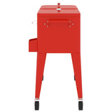 Cooler Cart with Wheels Red 92x43x89 cm 93743
