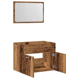 2 Piece Bathroom Furniture Set Old Wood Engineered Wood 862039