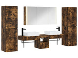 Bathroom Furniture Set 6 pcs Smoked Oak 3407203