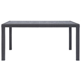 Garden Table Brown 150x90x72 cm Plastic Rattan Look 45606