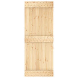 Sliding Door with Hardware Set 80x210 cm Solid Wood Pine 3203162