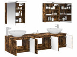 Bathroom Cabinet Set 5 pcs Smoked Oak Engineered Wood 3406475