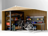 8 x 6ft Galvanised Steel Shed, with Double Door - Brown T3398P318630