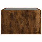 Coffee Table with Infinity LED Smoked Oak 50x50x30 cm 847606