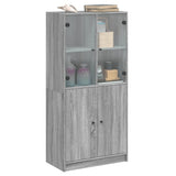 Highboard with Doors Grey Sonoma 68x37x142 cm Engineered Wood 3295869
