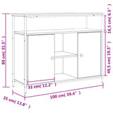 Sideboard Smoked Oak 100x35x80 cm Engineered Wood 835501