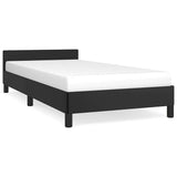 Bed Frame without Mattress Black Twin Faux Leather 347525