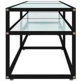 TV Cabinet White Marble 160x40x40.5 cm Tempered Glass 331720