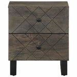 ZNTS Bedside Cabinet Black 40x33x46 cm Solid Wood Mango 4017682