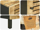 Bedside Table 2 pcs Natural 40 x 33 x 46 cm Solid Mango Wood 4018841