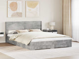 Bed Frame with Storage and Headboard Concrete Grey 3414448