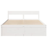 Bed Frame without Mattress White 150x200 cm King Size Solid Wood Pine 3282346