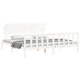 Bed Frame without Mattress White 200x200 cm Solid Wood Pine 3193487