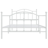 Metal Bed Frame without Mattress with Footboard White 107x203cm 353502