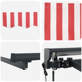 Electric Retractable Awning Red, White and Anthracite 4 x 3 m 3422044