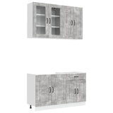 Kitchen Unit KALMAR 4 pcs Concrete Grey Engineered Wood 3438298
