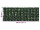 Balcony Screen with Leaves Dark Green 300 x 150 cm 42040633