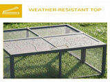 Wooden Folding Rabbit Hutch, for 2-3 Rabbits - Grey T3398P551620