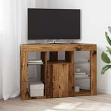 Corner LED TV Cabinet 100x40x68cm Old Wood Engineered Wood 889793